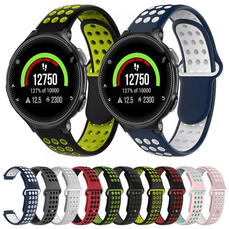 For Garmin Forerunner 235 Two-Color Punched Breathable Silicone Watch Band(Red+Black) - free shipping - PMC TechLife - Order now!