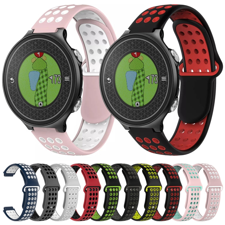For Garmin Approach S6 Two-Color Punched Breathable Silicone Watch Band(Pink+Teal) - free shipping - PMC TechLife - Order now!
