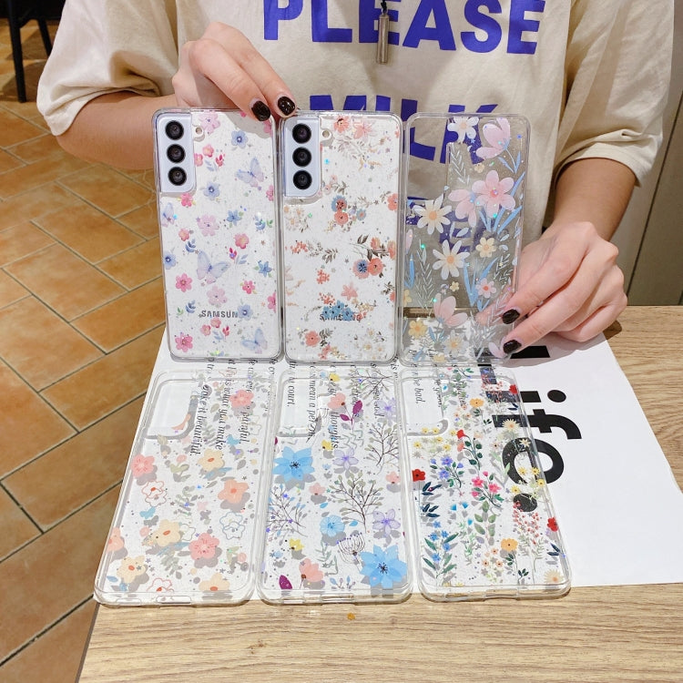 For Samsung Galaxy S20 FE Fresh Small Floral Epoxy TPU Phone Case(Blue Flowers 5) - Galaxy S20 FE Cases by PMC TechLife | Online Shopping South Africa | PMC TechLife
