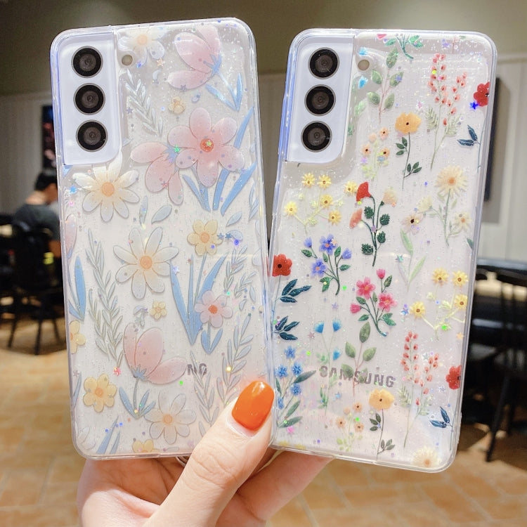 For Samsung Galaxy S20 FE Fresh Small Floral Epoxy TPU Phone Case(Blue Flowers 5) - Galaxy S20 FE Cases by PMC TechLife | Online Shopping South Africa | PMC TechLife