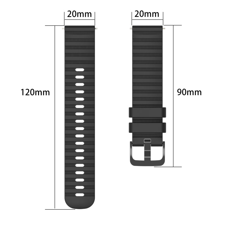 For Honor Magic Watch2 42mm 20mm Wavy Dot Pattern Solid Color Silicone Watch Band(Navy Blue) - free shipping - PMC TechLife - Order now!