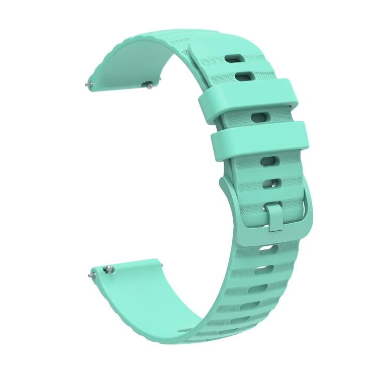 For Amazft 2 Stratos 22mm Wavy Dot Pattern Solid Color Silicone Watch Band(Teal) - free shipping - PMC TechLife - Order now!