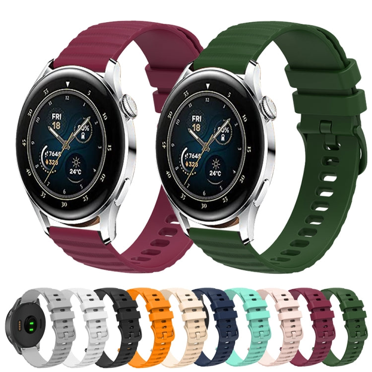 For Huawei Watch 3 22mm Wavy Dot Pattern Solid Color Silicone Watch Band(Pink) - free shipping - PMC TechLife - Order now!