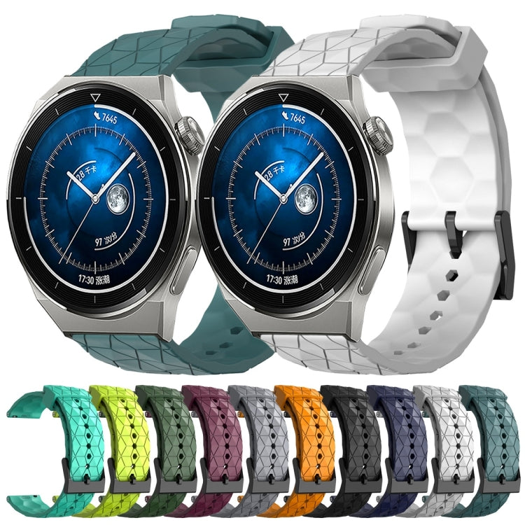 For Huawei Watch GT3 Pro 43mm 20mm Football Pattern Solid Color Silicone Watch Band(Lime Green) - free shipping - PMC TechLife - Order now!