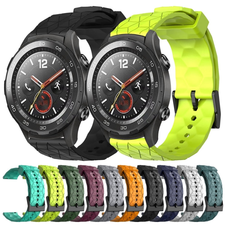 For Huawei Watch 2 20mm Football Pattern Solid Color Silicone Watch Band(Black) - free shipping - PMC TechLife - Order now!