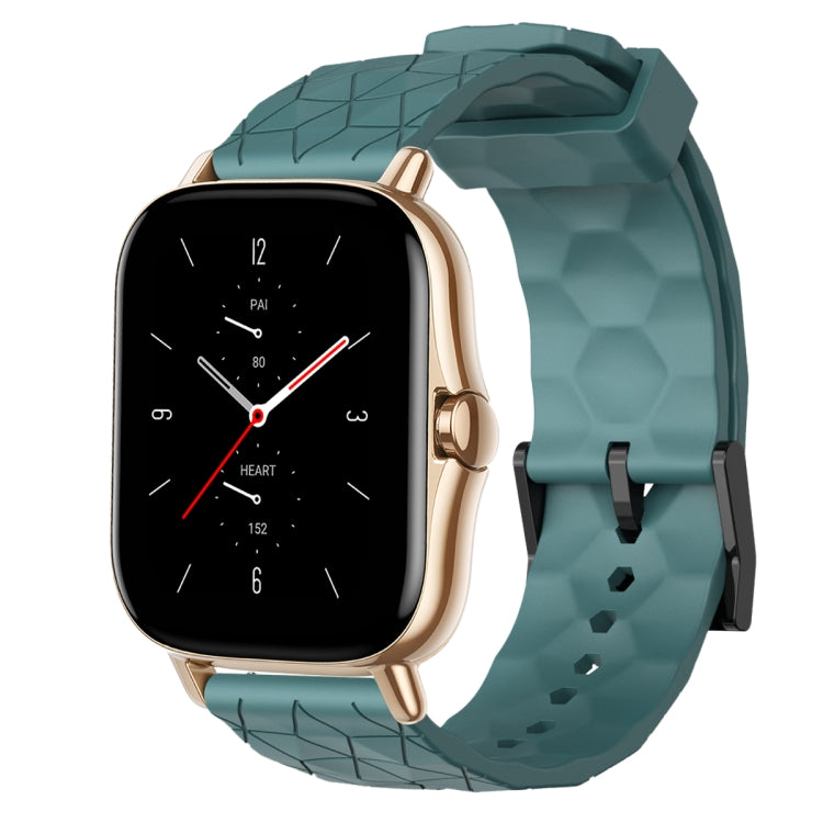 For Amazfit GTS 2E 20mm Football Pattern Solid Color Silicone Watch Band(Rock Cyan) - free shipping - PMC TechLife - Order now!