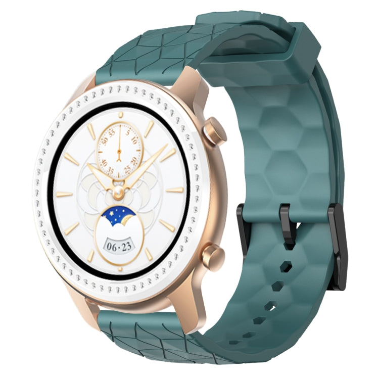 For Amazfit GTR 42mm 20mm Football Pattern Solid Color Silicone Watch Band(Rock Cyan) - free shipping - PMC TechLife - Order now!