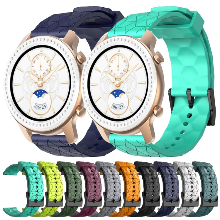 For Amazfit GTR 42mm 20mm Football Pattern Solid Color Silicone Watch Band(Rock Cyan) - free shipping - PMC TechLife - Order now!