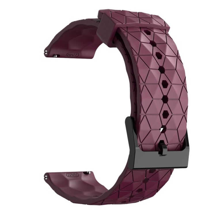 For Amazfit GTR 2 22mm Football Pattern Solid Color Silicone Watch Band(Wine Red) - free shipping - PMC TechLife - Order now!