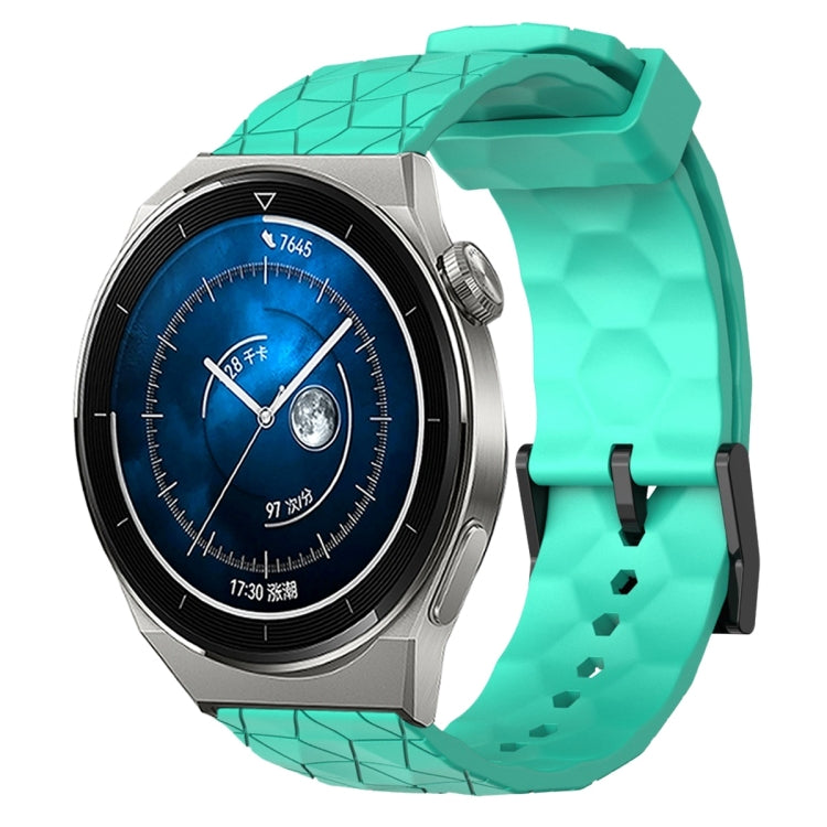 For Huawei Watch GT3 Pro 46mm 22mm Football Pattern Solid Color Silicone Watch Band(Teal) - free shipping - PMC TechLife - Order now!
