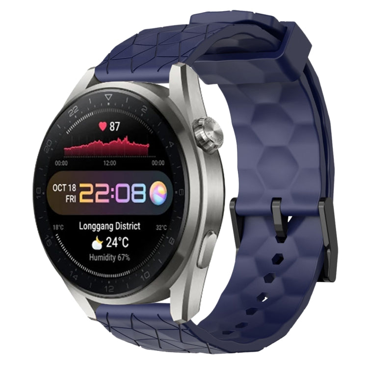 For Huawei Watch 3 Pro New 22mm Football Pattern Solid Color Silicone Watch Band(Navy Blue) - free shipping - PMC TechLife - Order now!