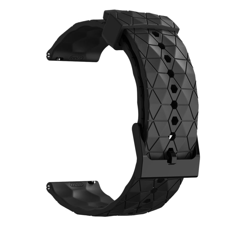 For Huawei Watch 3 Pro New 22mm Football Pattern Solid Color Silicone Watch Band(Black) - free shipping - PMC TechLife - Order now!