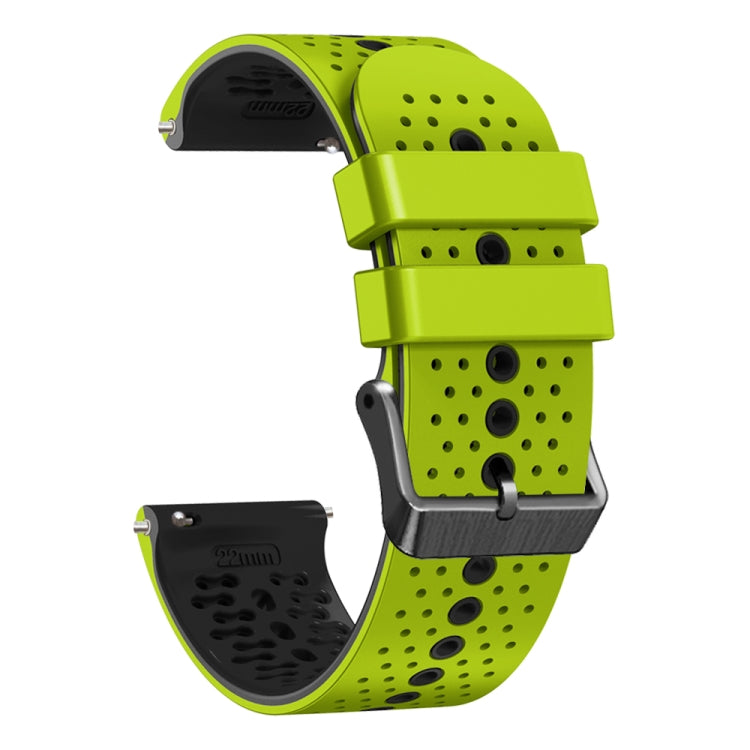 For Amazfit GTR 3 Pro 22mm Perforated Two-Color Silicone Watch Band(Lime+Black) - free shipping - PMC TechLife - Order now!