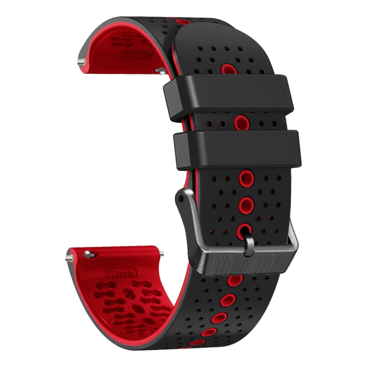 For Amazfit GTR 2e 22mm Perforated Two-Color Silicone Watch Band(Black+Red) - free shipping - PMC TechLife - Order now!