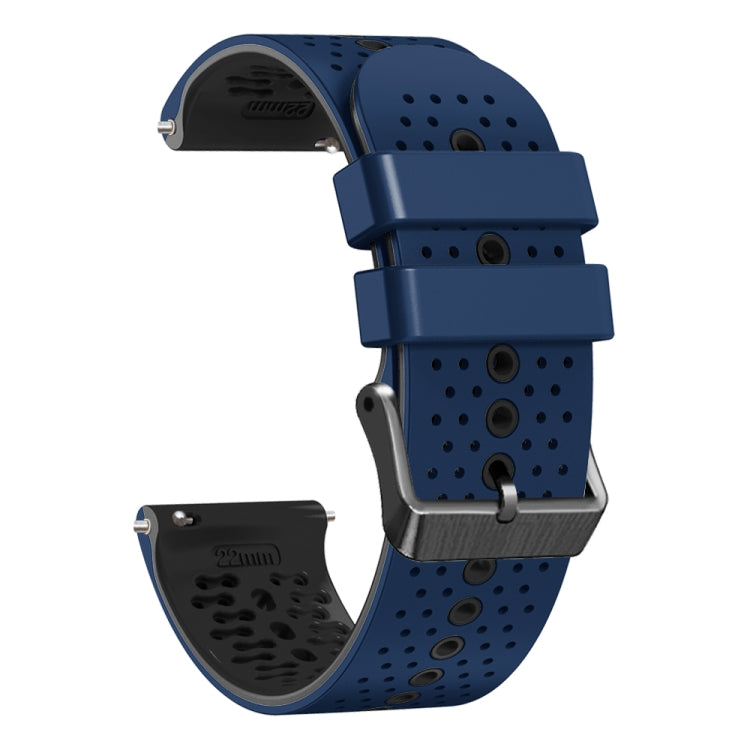 For Amazfit GTR 2e 22mm Perforated Two-Color Silicone Watch Band(Midnight Blue+Black) - free shipping - PMC TechLife - Order now!