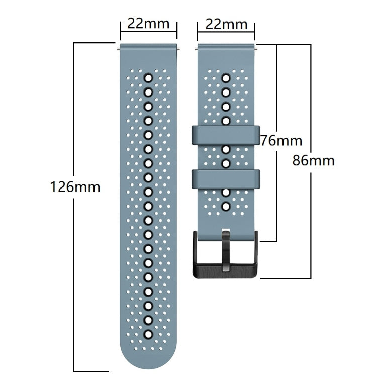 For Amazfit GTR 47mm 22mm Perforated Two-Color Silicone Watch Band(White+Blue) - free shipping - PMC TechLife - Order now!