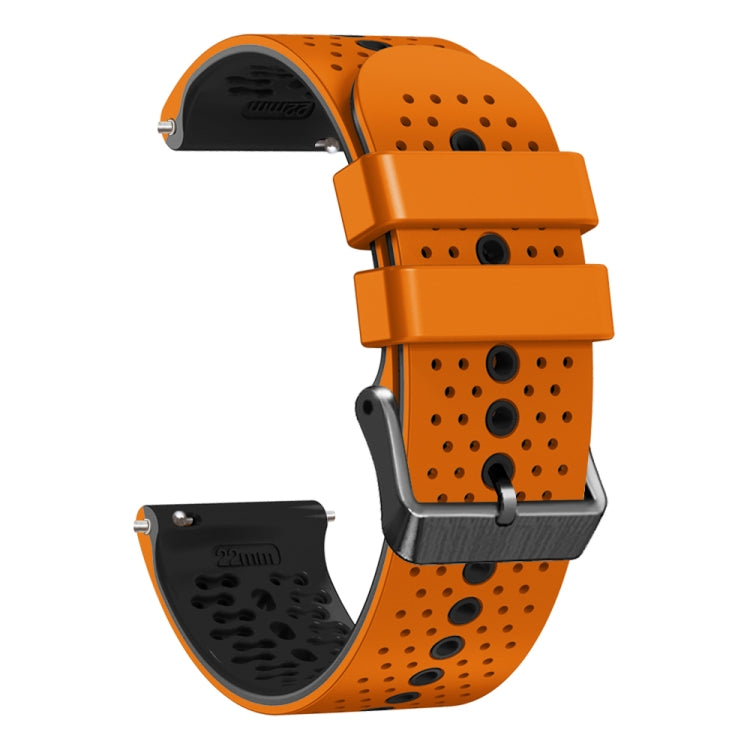 For Huawei GT2 Pro 22mm Perforated Two-Color Silicone Watch Band(Orange+Black) - free shipping - PMC TechLife - Order now!