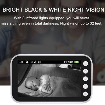 ABM100 4.3 inch Wireless Video Color Night Vision Baby Monitor 360-Degree Security Camera(UK Plug) - Baby Monitor by PMC Jewellery | Online Shopping South Africa | PMC Jewellery