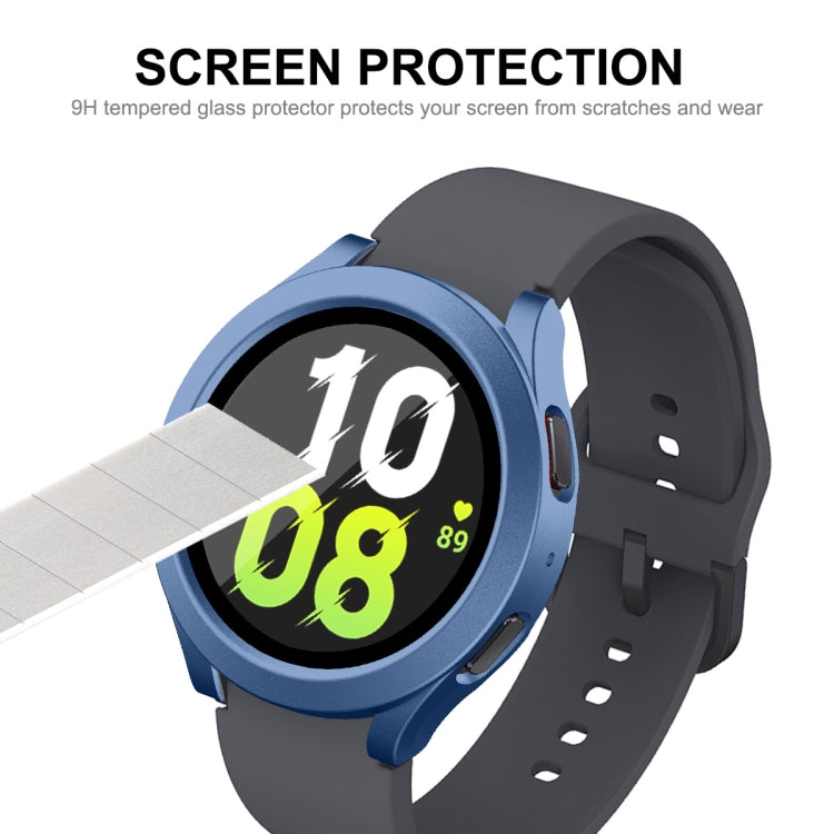 For Samsung Galaxy Watch4/5 40mm ENKAY Hat-Prince Waterproof Full Coverage PC Frame + 9H Tempered Glass Case(Dark Blue) - Watch Cases by ENKAY | Online Shopping South Africa | PMC TechLife | Buy Now Pay Later Mobicred