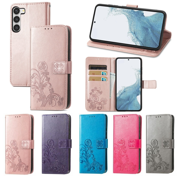 For Samsung Galaxy A54 5G Four-leaf Clasp Embossed Buckle Leather Phone Case(Rose Gold) - free shipping - PMC TechLife - Order now!