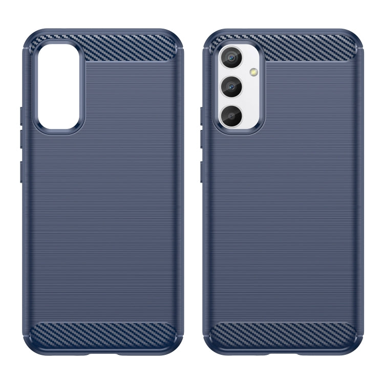 For Samsung Galaxy A34 5G Brushed Texture Carbon Fiber TPU Phone Case(Blue) - free shipping - PMC TechLife - Order now!