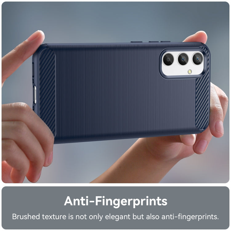 For Samsung Galaxy A34 5G Brushed Texture Carbon Fiber TPU Phone Case(Blue) - free shipping - PMC TechLife - Order now!