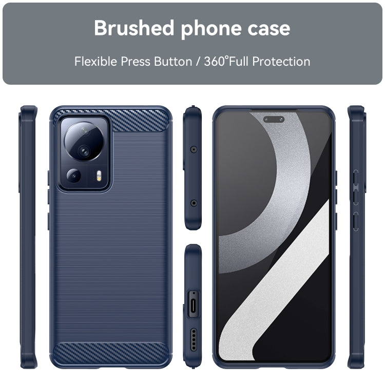 For Xiaomi 13 Lite Brushed Texture Carbon Fiber TPU Phone Case(Blue) - free shipping - PMC TechLife - Order now!