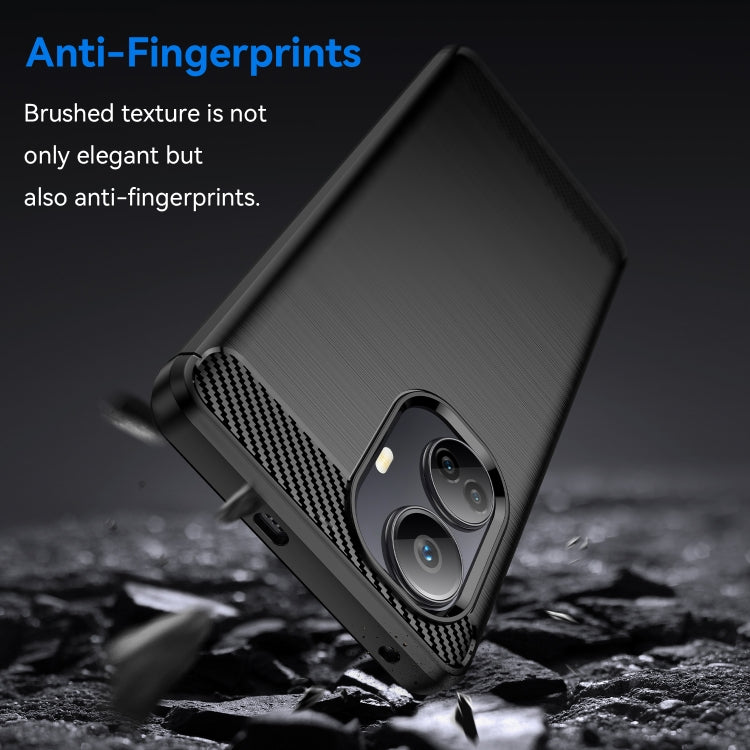 For Realme 10 Pro+ Brushed Texture Carbon Fiber TPU Phone Case(Black) - Realme 10 Pro+ Cases by PMC TechLife | Online Shopping South Africa | PMC TechLife