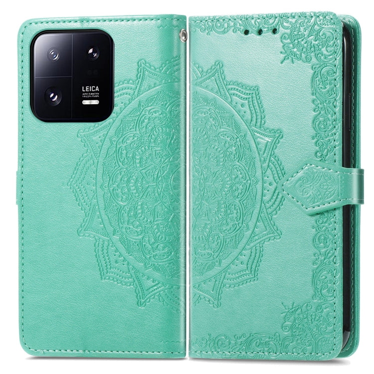 For Xiaomi 13 Mandala Flower Embossed Leather Phone Case(Green) - free shipping - PMC TechLife - Order now!