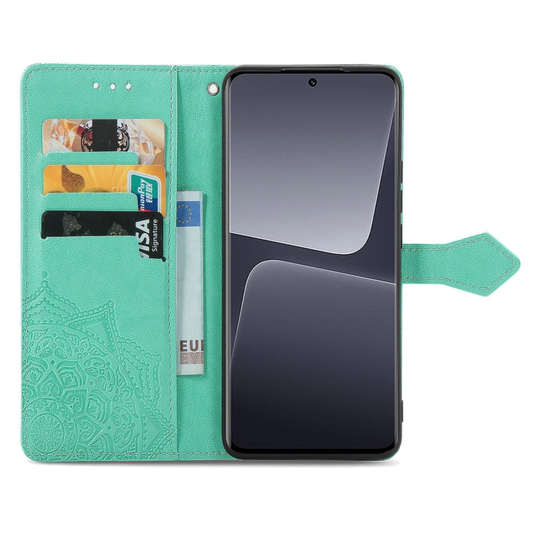 For Xiaomi 13 Mandala Flower Embossed Leather Phone Case(Green) - free shipping - PMC TechLife - Order now!