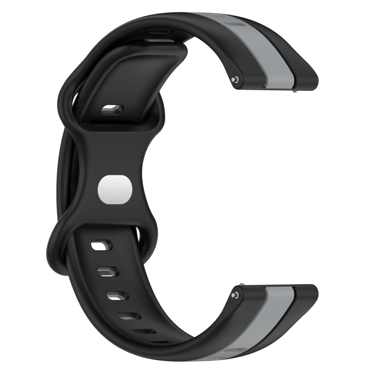 Compatible with Garminmove Luxe 20mm Butterfly Buckle Two-Color Silicone Watch Band(Black+Grey) - free shipping - PMC TechLife - Order now!