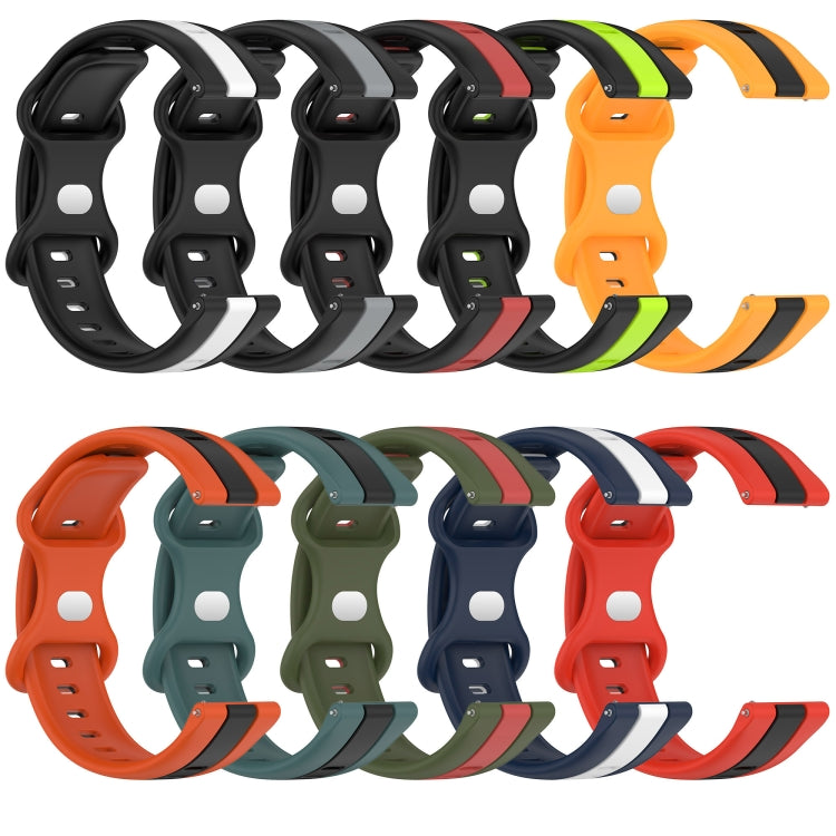 Compatible with Garmin Compatible witherunner Sq2 20mm Butterfly Buckle Two-Color Silicone Watch Band(Black+Grey) - free shipping - PMC TechLife - Order now!