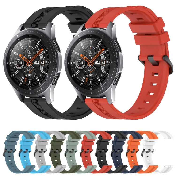 For Samsung Galaxy Watch 46mm 22mm Concave Striped Slicone Watch Band(White) - free shipping - PMC TechLife - Order now!