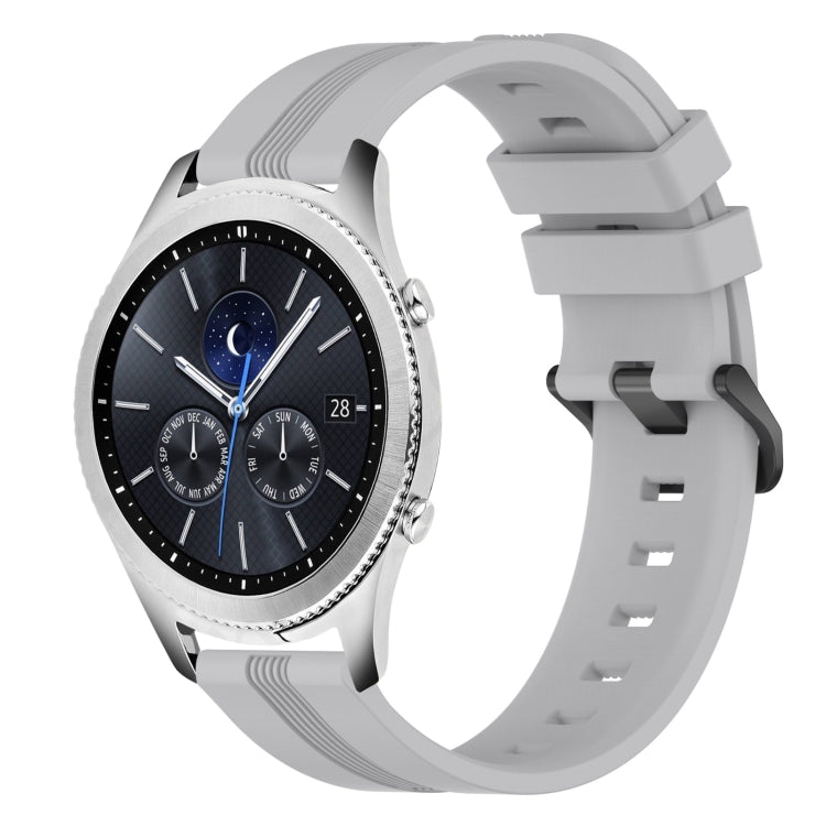 For Samsung Gear S3 Classic 22mm Concave Striped Slicone Watch Band(Grey) - free shipping - PMC TechLife - Order now!