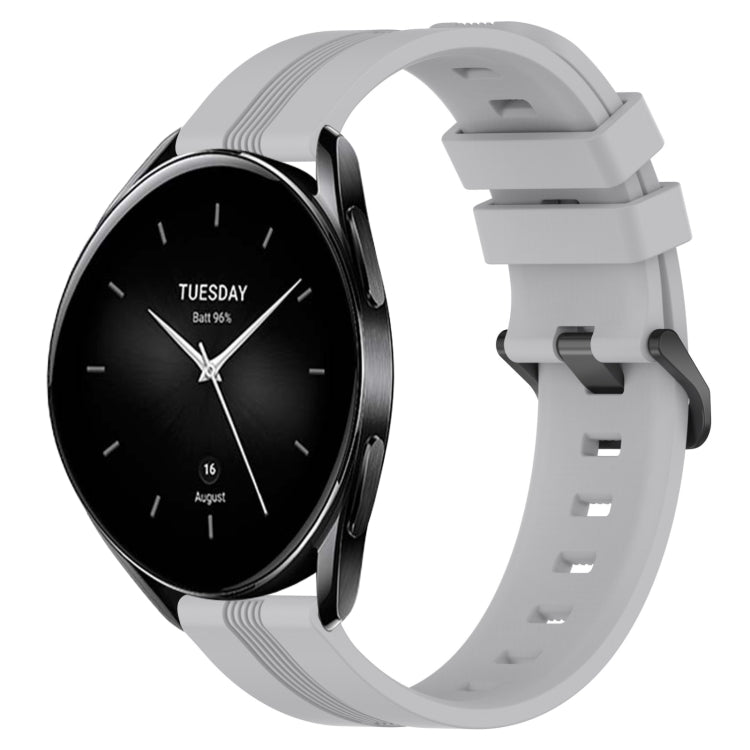 For Xiaomi Watch S2 46mm 22mm Concave Striped Slicone Watch Band(Grey) - free shipping - PMC TechLife - Order now!