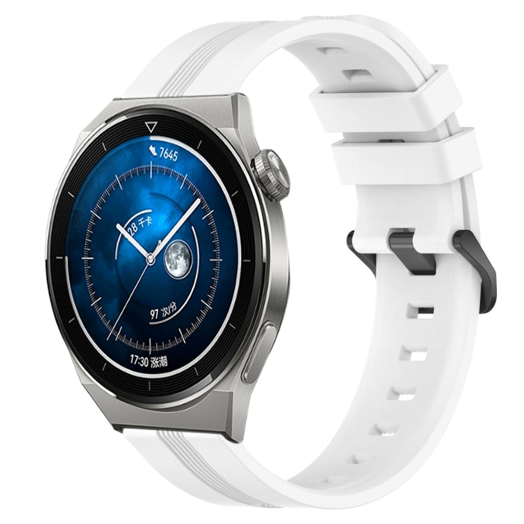 For Huawei Watch GT3 Pro 46mm 22mm Concave Striped Slicone Watch Band(White) - free shipping - PMC TechLife - Order now!