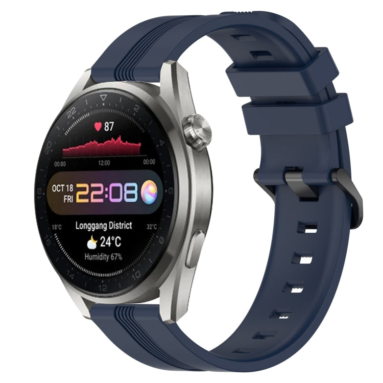For Huawei Watch 3 22mm Concave Striped Slicone Watch Band(Navy Blue) - free shipping - PMC TechLife - Order now!