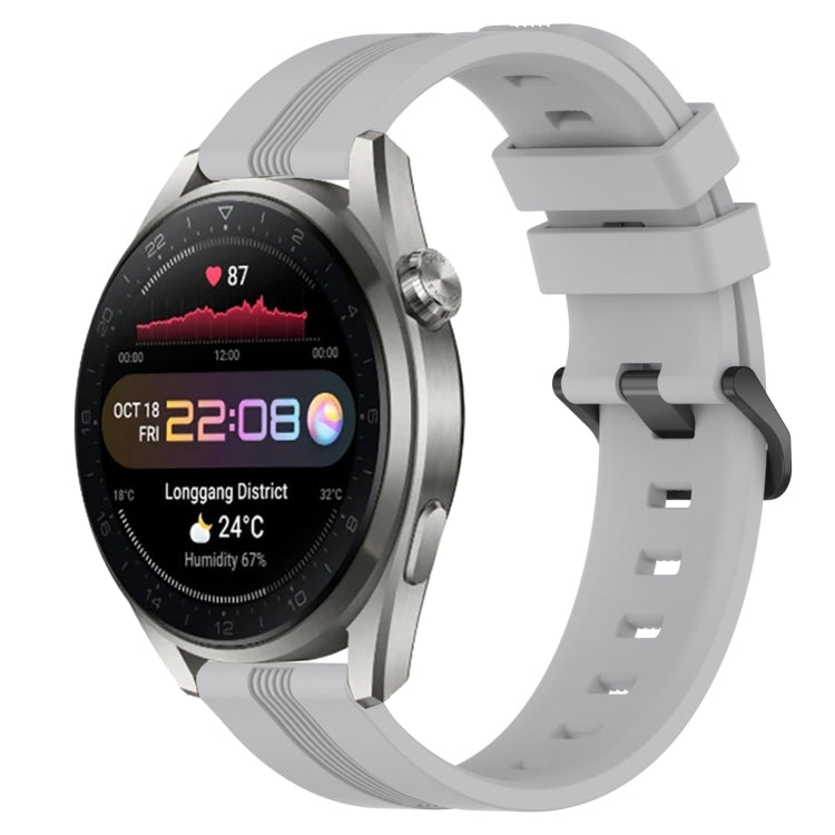 For Huawei Watch 3 22mm Concave Striped Slicone Watch Band(Grey) - free shipping - PMC TechLife - Order now!