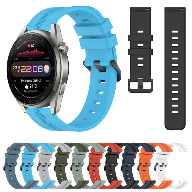 For Huawei Watch 3 Pro 22mm Concave Striped Slicone Watch Band(Sky Blue) - free shipping - PMC TechLife - Order now!