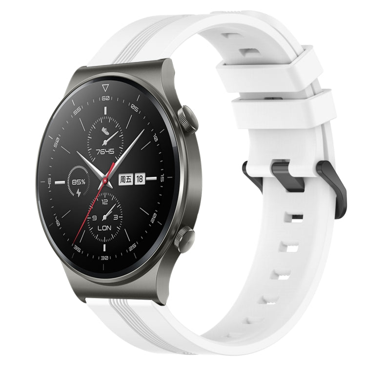 For Huawei GT2 Pro 22mm Concave Striped Slicone Watch Band(White) - free shipping - PMC TechLife - Order now!