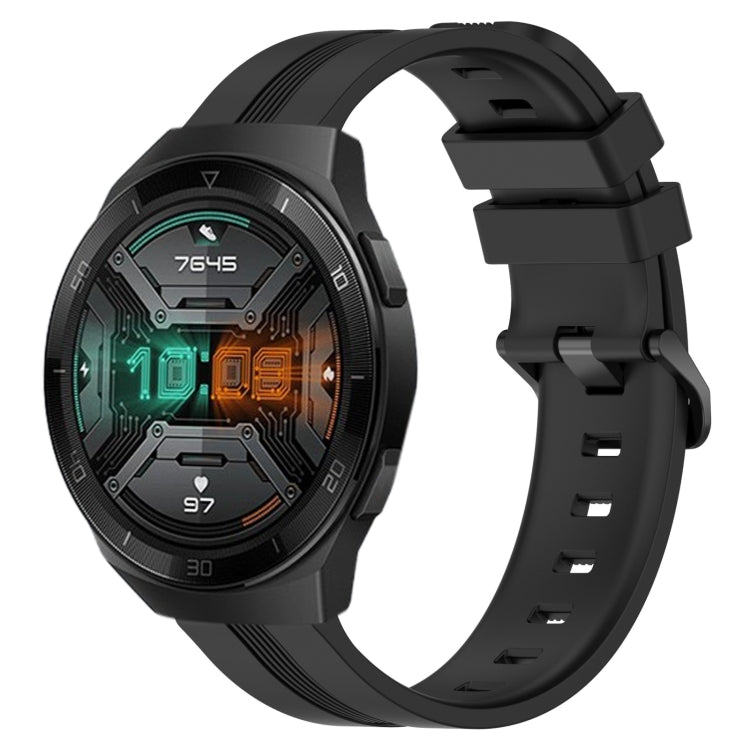 For Huawei Watch GT 2E 22mm Concave Striped Slicone Watch Band(Black) - free shipping - PMC TechLife - Order now!