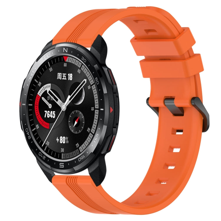 For Honor Watch GS Pro 22mm Concave Striped Slicone Watch Band(Orange) - free shipping - PMC TechLife - Order now!