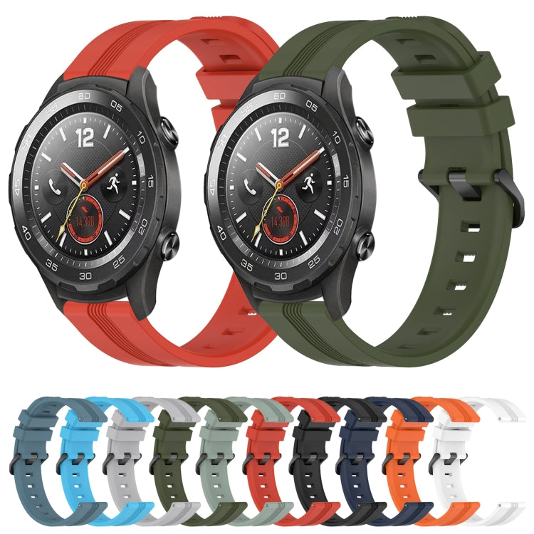 For Huawei Watch 2 20mm Concave Striped Slicone Watch Band(Navy Blue) - free shipping - PMC TechLife - Order now!