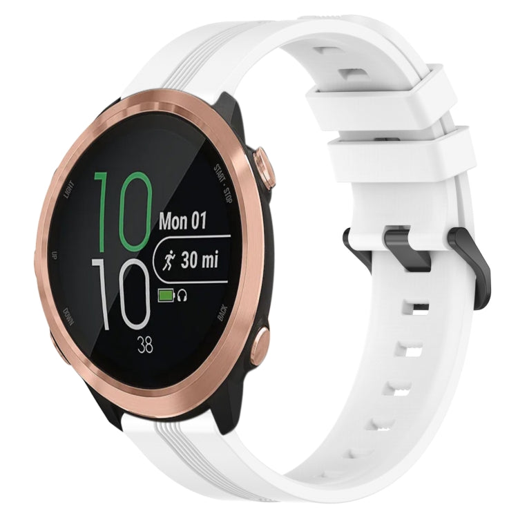 Compatible with Garmin Compatible witherunner 645 Music 20mm Concave Striped Slicone Watch Band(White) - free shipping - PMC TechLife - Order now!