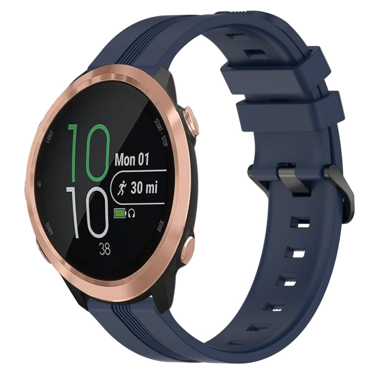 Compatible with Garmin Compatible witherunner 645 Music 20mm Concave Striped Slicone Watch Band(Navy Blue) - free shipping - PMC TechLife - Order now!