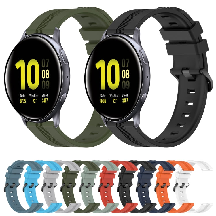 For Samsung Galaxy Watch Active 2 40mm 20mm Concave Striped Slicone Watch Band(Red) - free shipping - PMC TechLife - Order now!