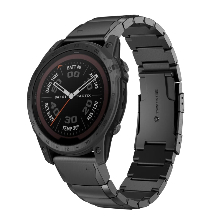 Compatible with Garmin Tactix 7 26mm Tortoise Shell Stainless Steel Watch Band(Black) - free shipping - PMC TechLife - Order now!
