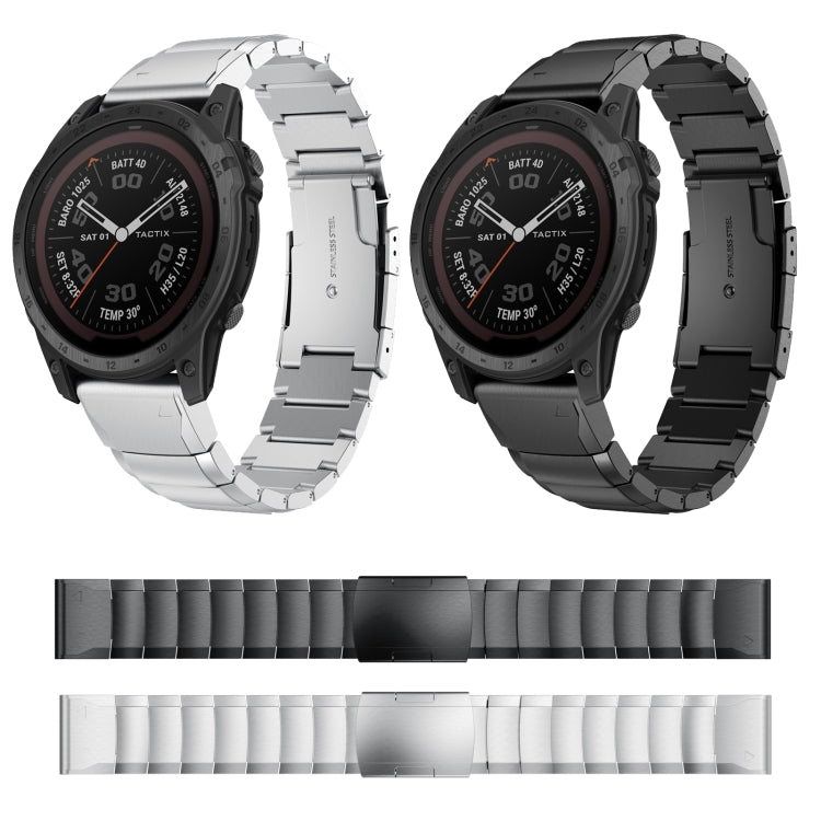 Compatible with Garmin Tactix 7 26mm Tortoise Shell Stainless Steel Watch Band(Black) - free shipping - PMC TechLife - Order now!
