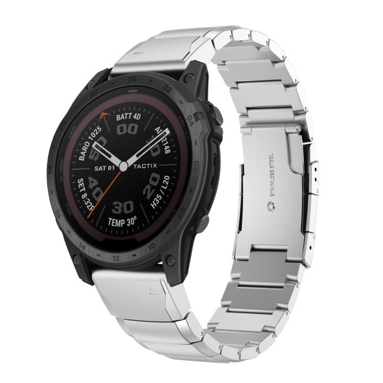 Compatible with Garmin Tactix 7 Pro 26mm Tortoise Shell Stainless Steel Watch Band(Sliver) - free shipping - PMC TechLife - Order now!