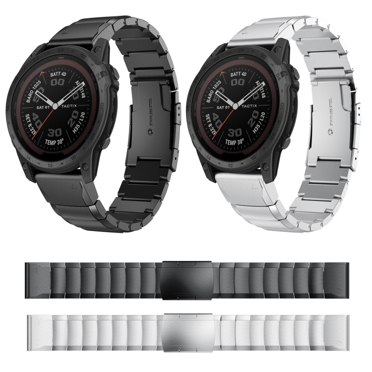 Compatible with Garmin Tactix 7 Pro 26mm Tortoise Shell Stainless Steel Watch Band(Sliver) - free shipping - PMC TechLife - Order now!
